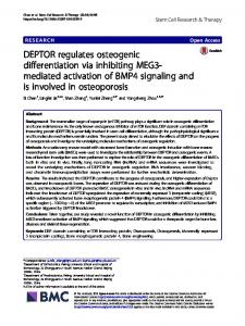 DEPTOR regulates osteogenic differentiation via inhibiting MEG3 ...