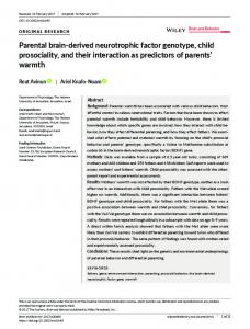 derived neurotrophic factor genotype, child ... - Wiley Online Library