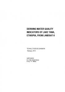 deriving water quality indicators of lake tana, ethiopia, from ... - ITC