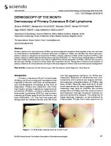 DERMOSCOPY OF THE MONTH Dermoscopy of Primary Cutaneous