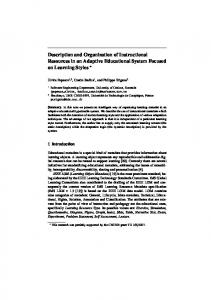 Description and Organization of Instructional ... - Semantic Scholar