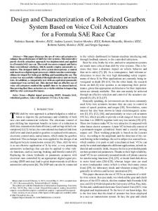 Design and Characterization of a Robotized Gearbox ... - IEEE Xplore