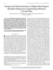 Design and Characterization of Highly Birefringent ... - OSA Publishing