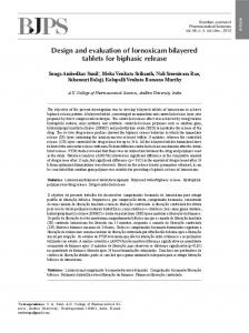 Design and evaluation of lornoxicam bilayered tablets for ... - SciELO