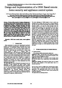 Design and Implementation of a GSM Based remote ... - IEEE Xplore