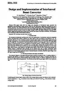 Design and Implementation of Interleaved Boost Converter