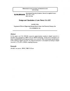 Design and Simulation A Low-Power SA ADC