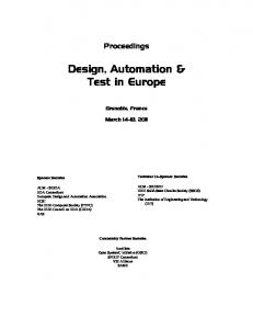 Design, Automation & Test in Europe - IEEE Xplore