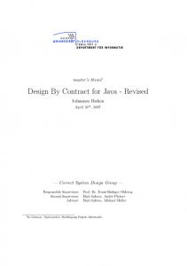 Design By Contract for Java - Revised