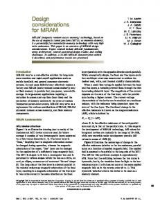 Design considerations for MRAM