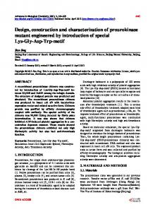 Design, construction and characterization of prourokinase mutant ...