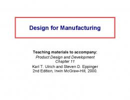 Design for Manufacturing - UniNa STiDuE