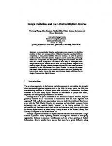 Design Guidelines and User-Centred Digital Libraries - CiteSeerX