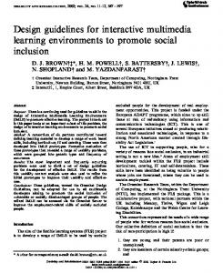 Design guidelines for interactive multimedia learning ...