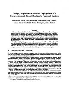 Design, Implementation and Deployment of a Secure ... - CiteSeerX