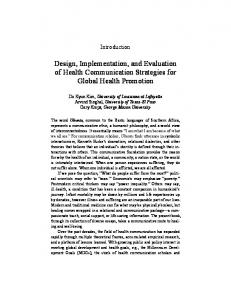 Design, Implementation, and Evaluation of Health Communication ...