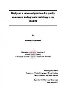 Design of a universal phantom for quality assurance in diagnostic