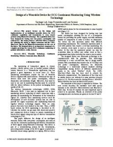 Design of a Wearable Device for ECG Continuous ... - IEEE Xplore