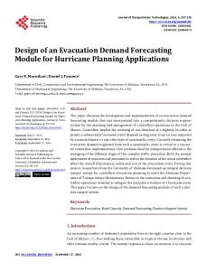 Design of an Evacuation Demand Forecasting Module for Hurricane ...