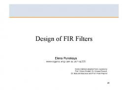 Design of FIR Filters