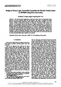 Design of Fuzzy Logic Tuned PID Controller for