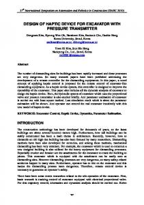 design of haptic device for excavator with pressure ... - Semantic Scholar