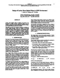 Design of Lattice Wave Digital Filters in SPW ... - Semantic Scholar