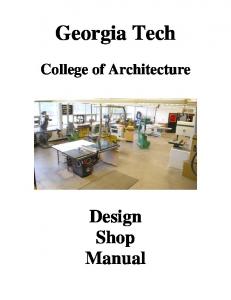 Design Shop Manual