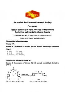 Design, Synthesis of Novel Thiourea and Pyrimidine Derivatives as ...