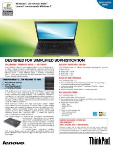 DESIGNED FOR SIMPLIFIED SOPHISTICATION - Lenovo