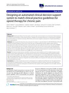 Designing an automated clinical decision support ... - Springer Link