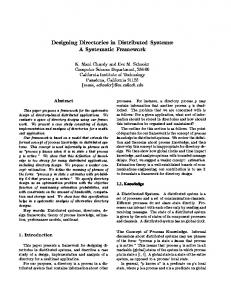 Designing Directories in Distributed Systems: A ... - Semantic Scholar