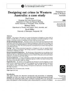 Designing out crime in Western Australia: a case study - IngentaConnect