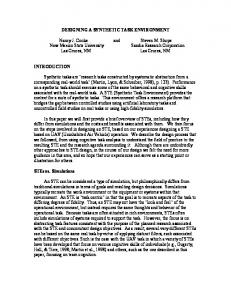 designing synthetic task environments - CiteSeerX