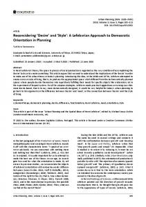 'Desire' and 'Style' - Cogitatio Press