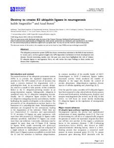 Destroy to create: E3 ubiquitin ligases in neurogenesis - ScienceOpen