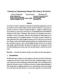 Detecting and Representing Relevant Web Deltas in ... - CiteSeerX