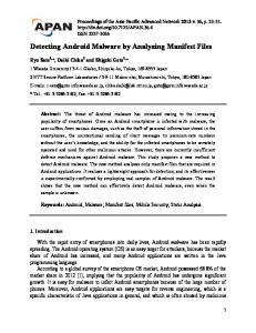 Detecting Android Malware by Analyzing Manifest Files