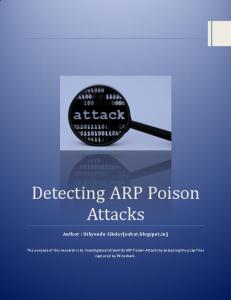 Detecting ARP Poison Attacks