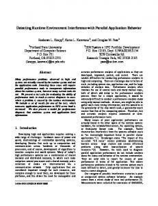 Detecting Runtime Environment Interference with Parallel Application