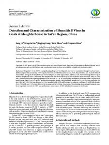 Detection and Characterization of Hepatitis E Virus in Goats at