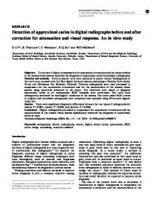 Detection of approximal caries in digital ... - BIR Publications