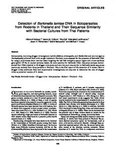 Detection of Bartonella tamiae DNA in Ectoparasites from Rodents in