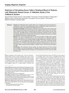 Detection of Circulating Tumor Cells in Peripheral Blood of Patients ...