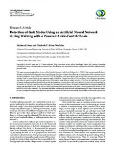 Detection of Gait Modes Using an Artificial Neural Network during