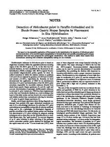 Detection of Helicobacter pylori in Paraffin-Embedded and in Shock ...