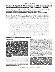 Detection of Hepatitis B Virus Variants in HBV Monoinfected and HBV ...