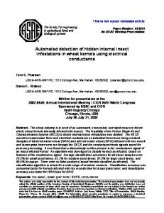 Detection of Hidden Insects in Whole Kernels by Electric ... - USDA ARS