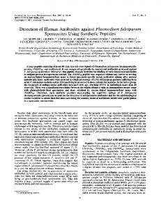 Detection of Human Antibodies against Plasmodium falciparum ...