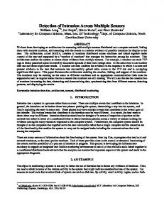 Detection of Intrusion Across Multiple Sensors - MIT Computer ...